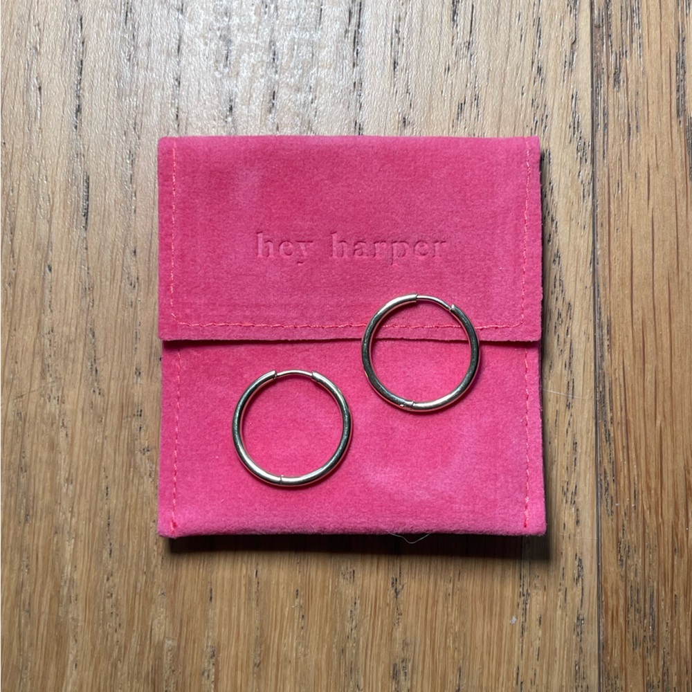 Hey Harper Gold Hoop Earrings NEW